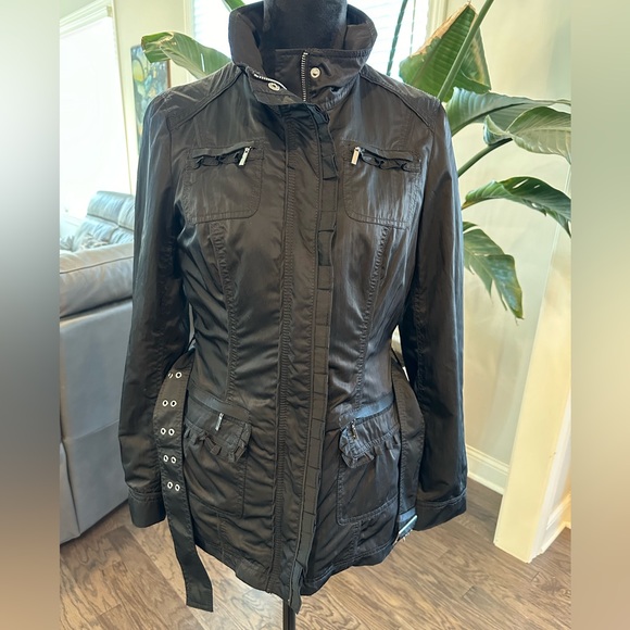 White House Blake Market Jacket Removable Vest Belt Black Women Size Small - Picture 9 of 16